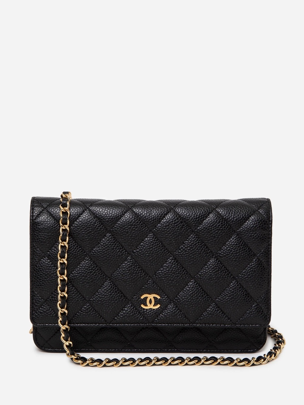 Pre-Owned Chanel 2014 Caviar Wallet On Chain Black